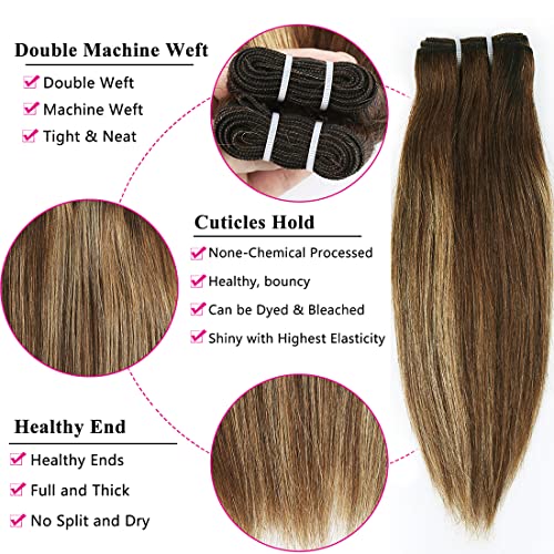 14 Inch Natural Human Hair Bob Weave for Women Medium Density - Image 5