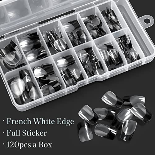 Chic Black Short Acrylic Nails, Durable and Easy Application - Image 3