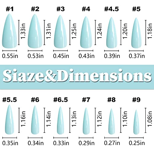 Baby Blue Long Acrylic Nails - Image 3