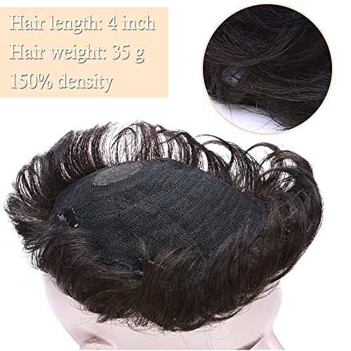 16-Inch Curly Human Hair Topper for Natural Volume and Root Coverage - Image 4