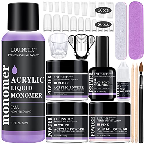 Beginner Acrylic Nail Kit First Experience Set with Easy Application Guide