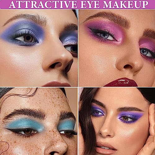 **New! 12-Shade Blue and Purple Eyeshadow Palette for Vibrant Eye Makeup Looks** - Image 7