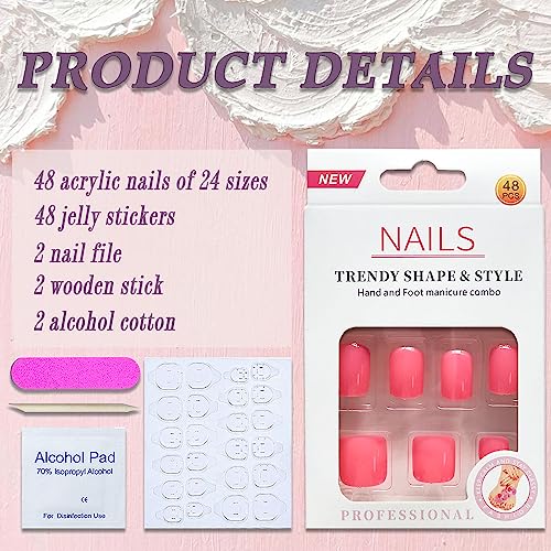Soft Pink Acrylic Nail Tips for a Feminine Look 100 Count - Image 2