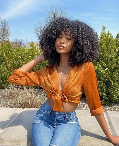 16-Inch Afro Wig for Women Natural Look, Comfortable Fit, 100% Human Hair - Image 7