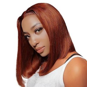 Auburn Human Hair Lace Front Wig