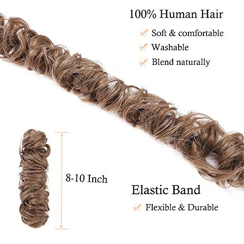New 100% Human Hair Messy Bun Wrap Extensions for Chic Updos, Natural Look, Easy Application - Image 4