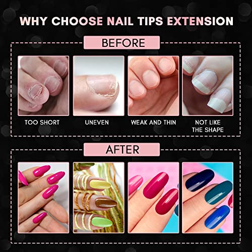 24pc Long Round Acrylic Nails for Salon-Quality Manicure, Durable & Stylish - Image 4