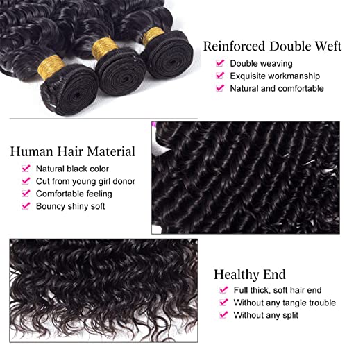 100g Natural Deep Wave Human Hair Bulk for Braiding and Weaving - Image 2