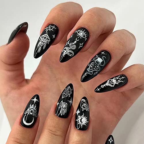 Black Holo Acrylic Nails