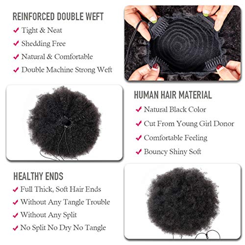 Kinky Afro Human Hair Ponytail - Image 4