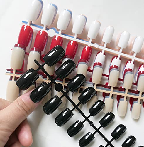 24-Piece Multicolored Acrylic Nails Set for Fashionable Nail Art Designs - Image 2
