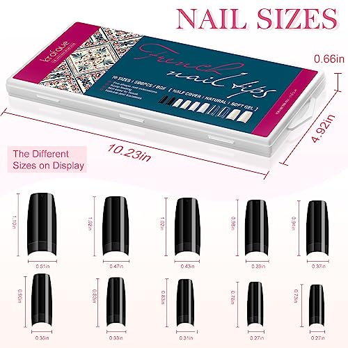 Black Tip Acrylic Nails, 24 Count, Durable, Stylish, Salon Quality - Image 5