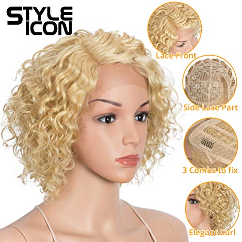 613 Blonde Curly 150% Density Human Hair Wig for Natural Look - Image 2