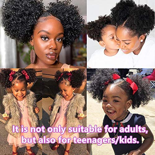 Afro Puff Kinky Curly 100% Human Hair Wig Natural Look and Feel Medium - Image 6
