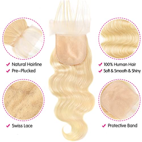 613 Blonde Remy Human Hair Bundles 3 Pack 10-30 Inch - Image 5