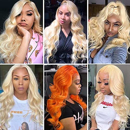 13x4 Lace Front Natural Straight 613 Blonde Human Hair Closure Wig 150% Density - Image 7