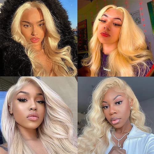 13x4 Lace Front Natural Straight 613 Blonde Human Hair Closure Wig 150% Density - Image 6