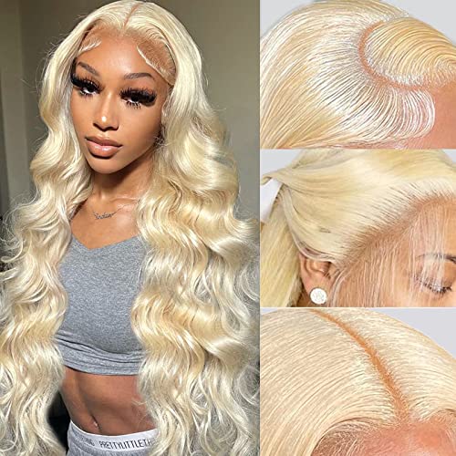 613 Blonde 13x4 Human Hair Frontal Wig Natural Density Realistic Hairline