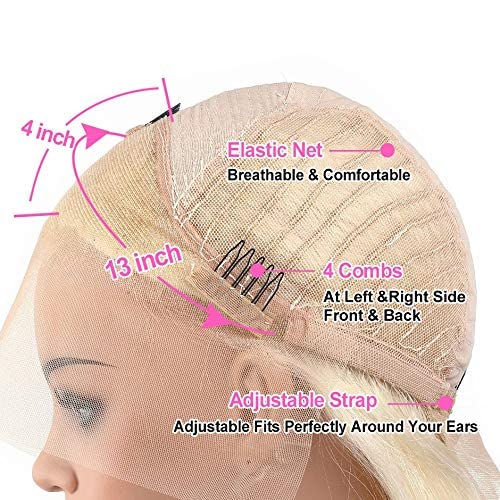 613 Blonde Human Hair Lace Front Wig, Natural Look, Adjustable Cap Size - Image 9