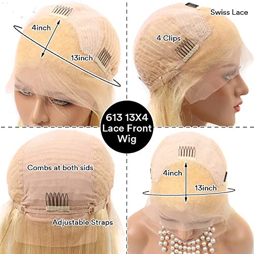 613 Blonde 13x4 Lace Frontal Wig 100% Human Hair Natural Look - Image 7