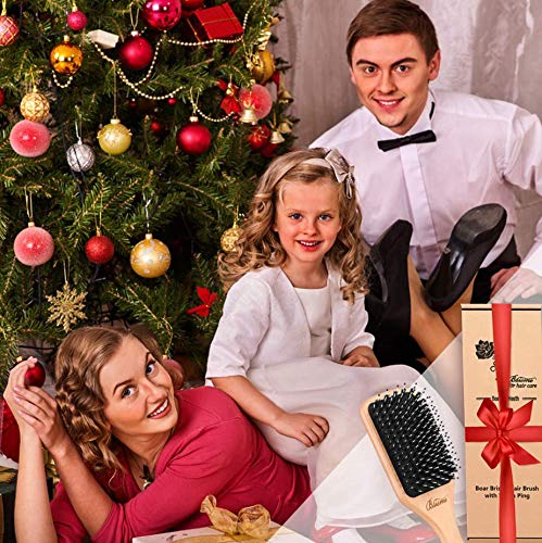 Boar Bristle Nylon Hair Brush for All Hair Types Ergonomic Handle Medium Size - Image 7