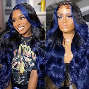 Royal Blue 22 Inch Human Hair Wig for Women - Natural Look and Feel