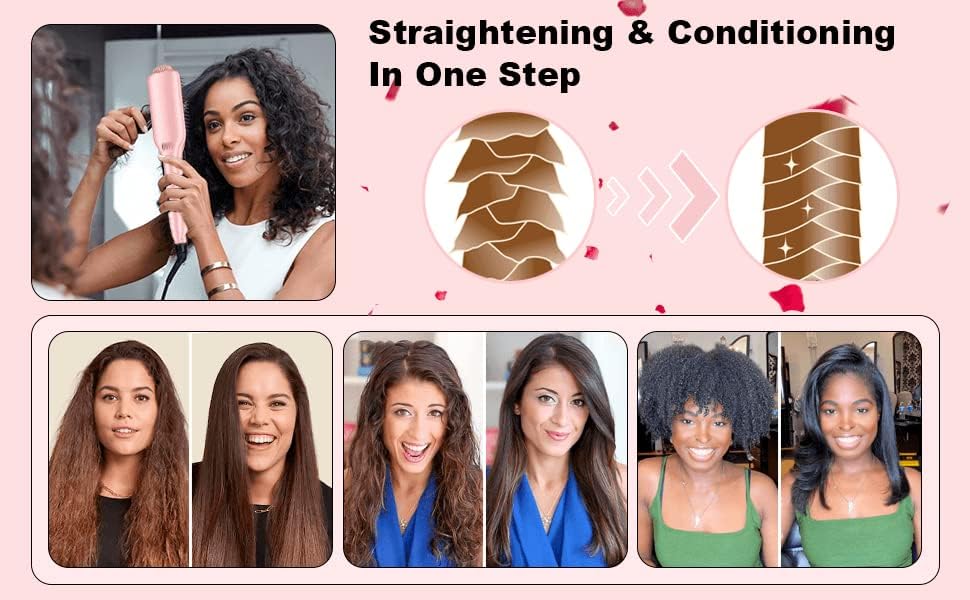 2-in-1 Hair Tool: Blow Dryer Brush Straightener - Image 8