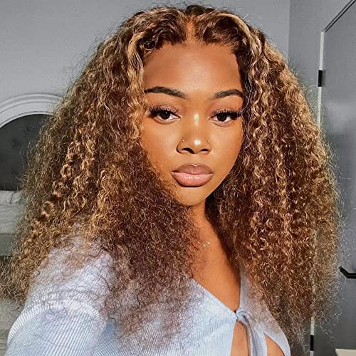 Blonde Curly 18 Inch Human Hair Wig for Women Natural Texture