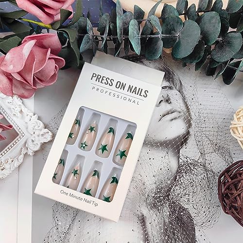 Military-Inspired Acrylic Nail Design Set with Unique Patterns and Durable Finish - Image 2