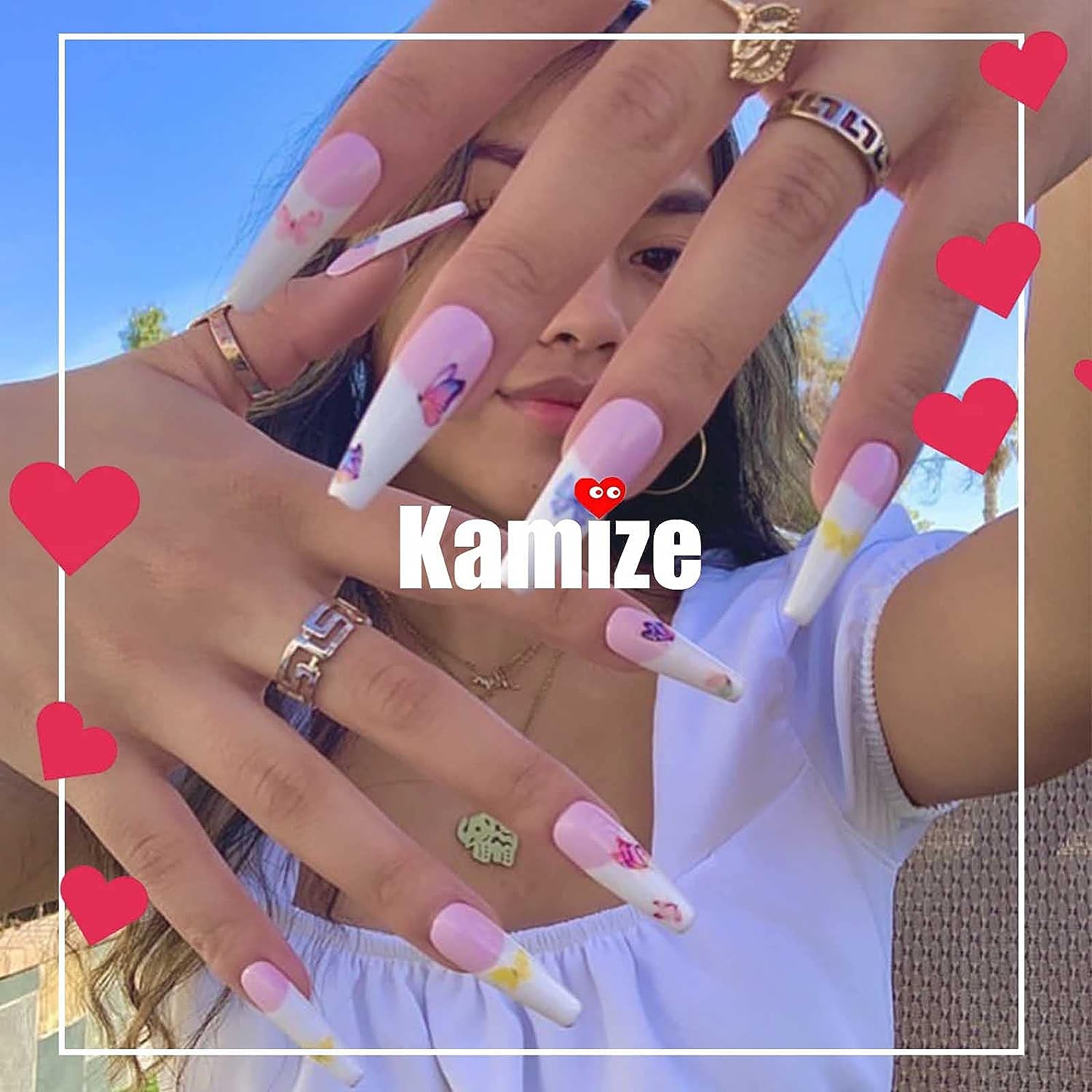 Trendy 24 Piece Long-Lasting Indie Baddie Acrylic Nail Set for Nail Art - Image 6