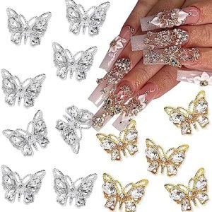 Vibrant Butterfly Acrylic Nail Art Design Kit - Full Set with Durable Finish