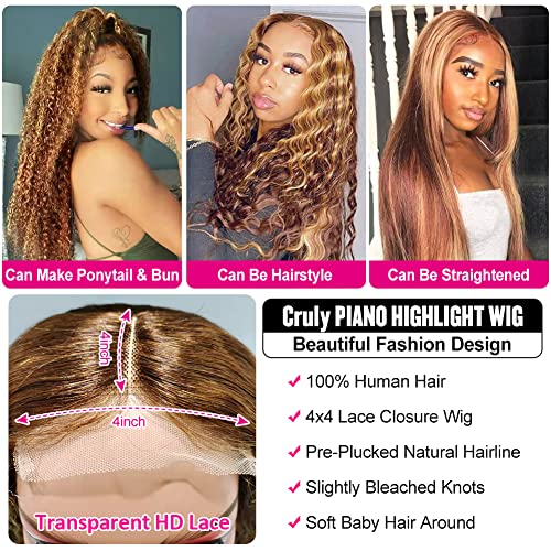Blonde Curly 18 Inch Human Hair Wig for Women Natural Texture - Image 4