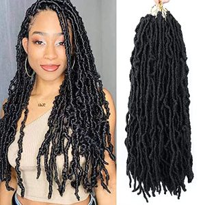 Human hair faux locs for a natural look.
