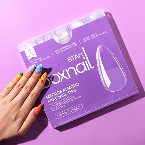 Professional Salon Acrylic Almond Nails for Manicures, 24 Pieces, Clear - Image 7