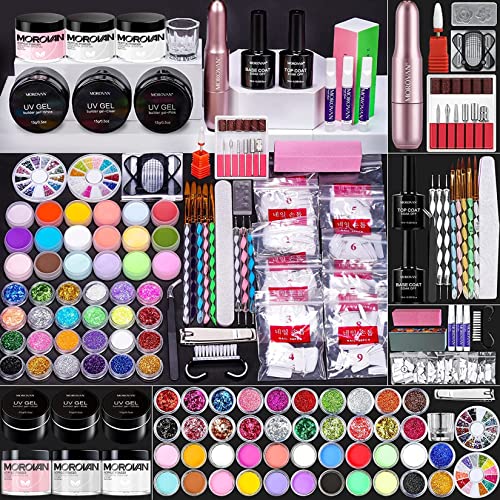 **Acrylic Gel Nail Art Kit with UV Lamp for Professional Designs, 30ml Capacity**