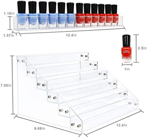 24 Bottle Acrylic Nail Polish Holder Organizer Display Stand Clear - Image 2
