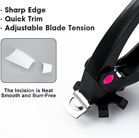 Ergonomic Acrylic Nail Cutter Tool for Professionals, Sharp Blades, Stainless Steel - Image 2
