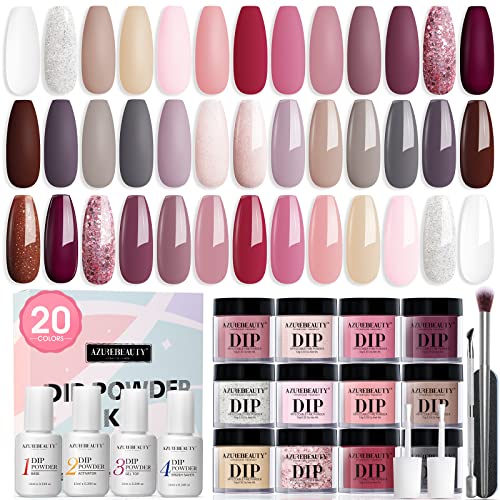 20 Color Acrylic Dip Nail Kit with User-Friendly Tools for Easy Application