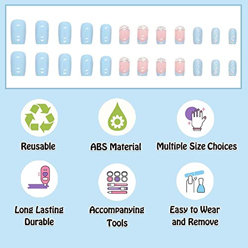 Short Acrylic Nails Birthday Design Kit Easy Step-by-Step Tutorial Included - Image 3