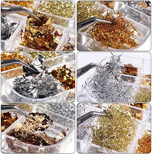 24 Piece Trendy Acrylic Nails with Stylish Aluminum Foil Design Set - Image 6