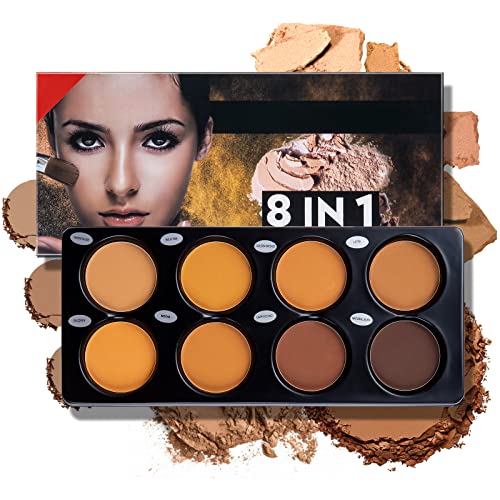 Aesthetica Contour and Highlight Powder Foundation Palette for Flawless Makeup Application, Medium Shade