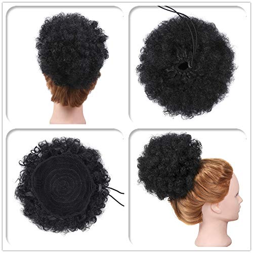 Afro Puff Kinky Curly 100% Human Hair Wig Natural Look and Feel Medium - Image 5
