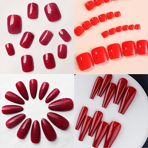 Almond Coffin Shape Acrylic Nails 24 Pieces for Stunning Nail Art Design - Image 5