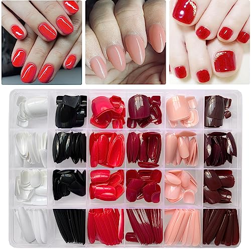 Almond Coffin Shape Acrylic Nails 24 Pieces for Stunning Nail Art Design
