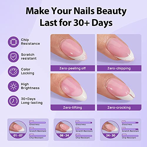 Almond French Tip Acrylic Nails - Image 6