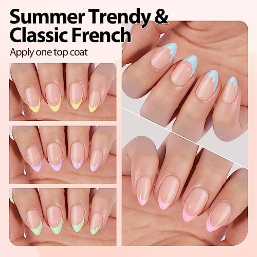 Almond French Tip Acrylic Nails - Image 2