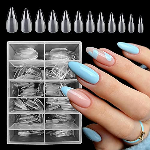 Chic Almond Gel Nail Tips with Stylish Designs for Trendy Nail Looks