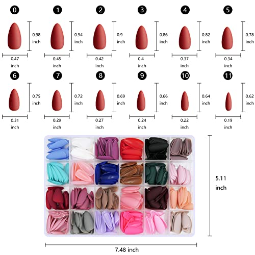 Almond-Shaped Blue Acrylic Nails Set for Stylish Manicure - 24 Piece Pack - Image 3