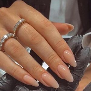 Almond Stick On Nails for Easy Application and Stylish Look, 24 Count