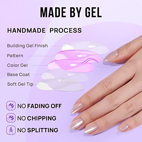 Almond Stick-On Nails Kit 24 Count for Quick Easy Nail Enhancement - Image 3